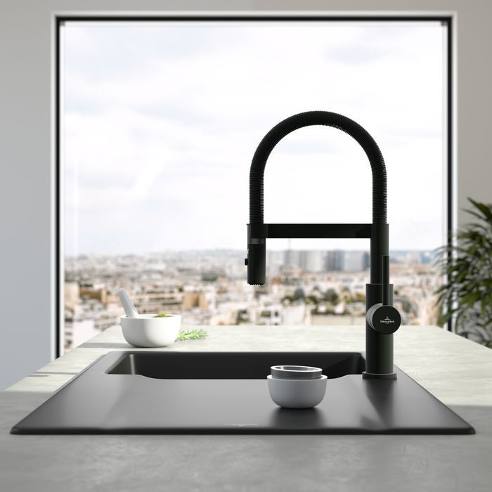 Однорычажный смеситель для кухни Villeroy & Boch Steel Expert Compact (92730006)