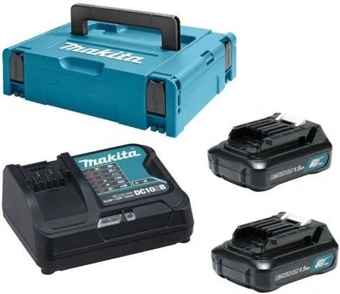 Набор аккумуляторов Makita 197652-7 10,8V (12V Max) с АКБ 2x1,5 Ah и ЗУ DC10SB в кейсе Makpac