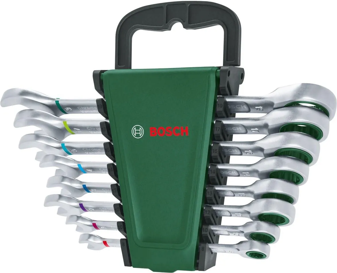 Набор комбинированных трещоточных ключей Bosch, 8 предметов 1600A027PS