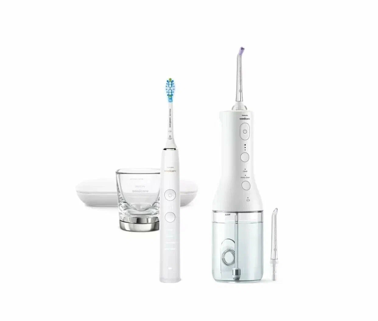 Набор из зубной щётки Philips sonicare Diamond clean 9000 HX3866 и ирригатора Power Flosser