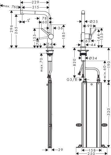 Кухонный смеситель Hansgrohe 72859670 черный