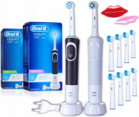 Электрическая зубная щётка Oral-B Vitality 100 Black & White, набор из 2 щёток с аксессуарами