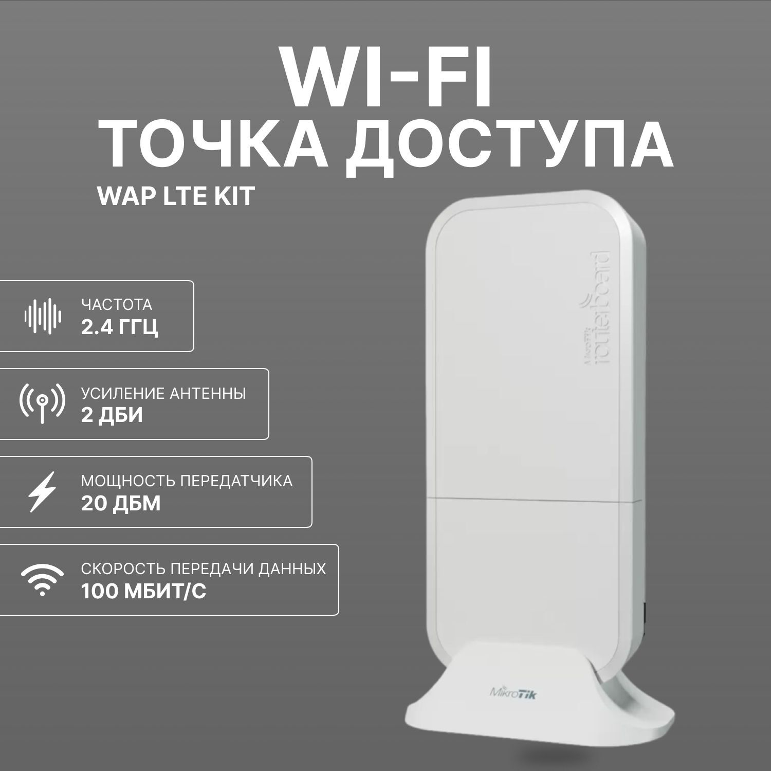 Wi-Fi роутер MikroTik wAP LTE kit, белый