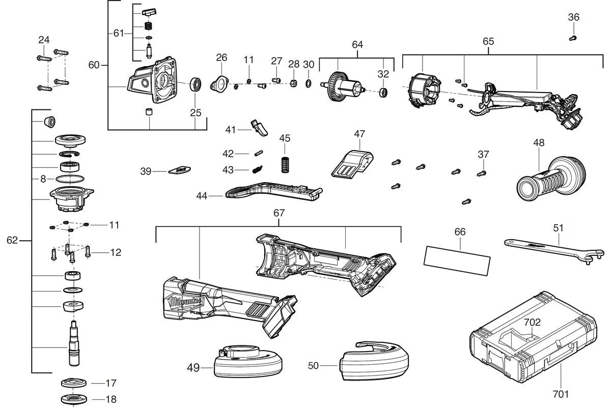 Угловая шлифмашина Milwaukee M18 FSAGV115XPDB-0X 115 мм 25 Ah и ЗУ 4933478773