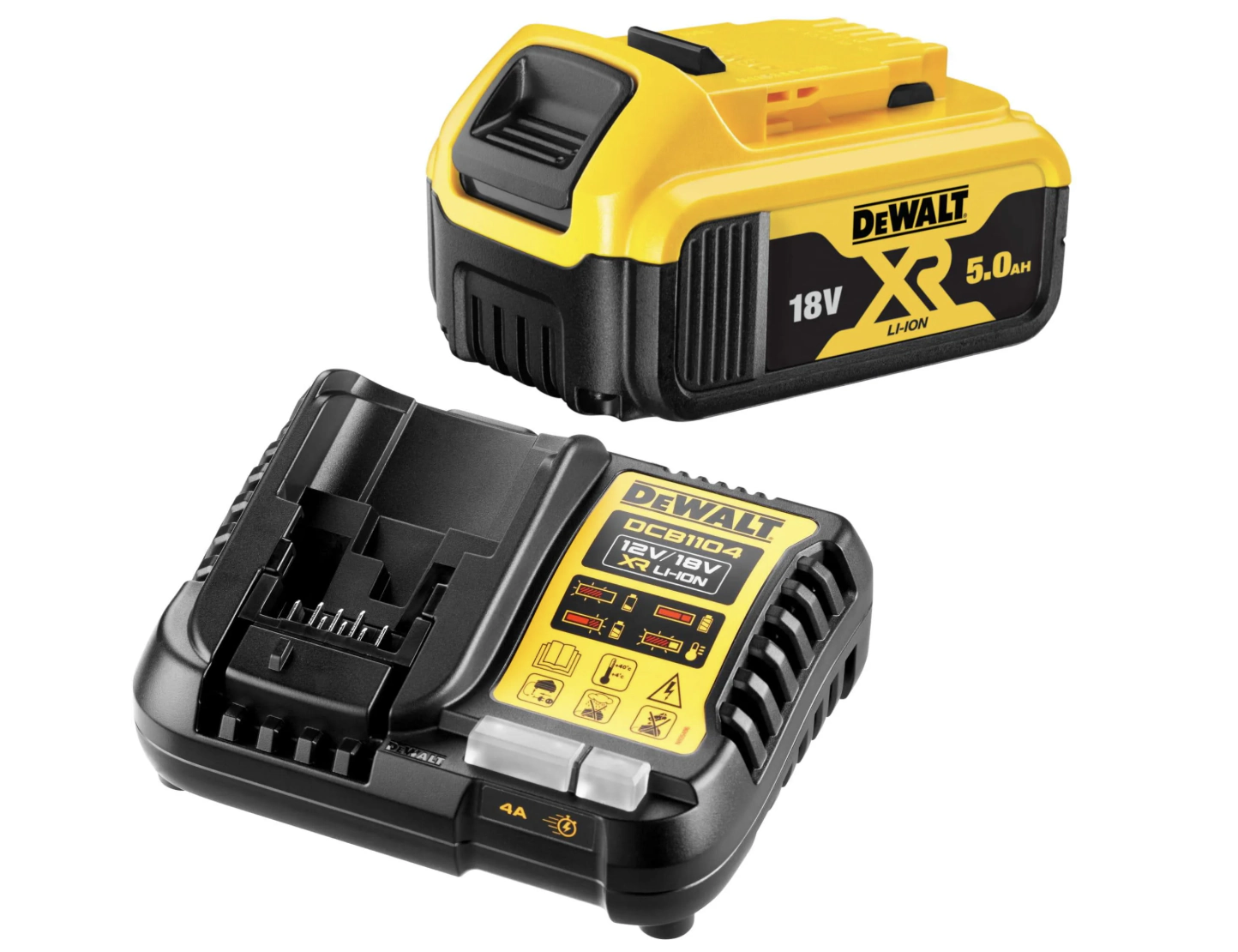 Набор аккумулятора и зарядного устройства DeWALT DCB1104P1