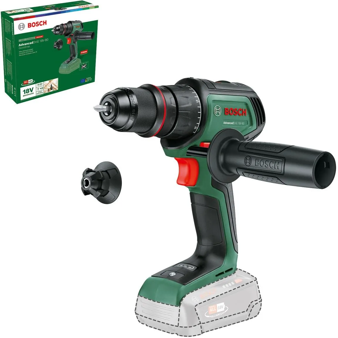 Дрель-шуруповёрт Bosch AdvancedDrill 18V-80 QuickSnap 06039E2000
