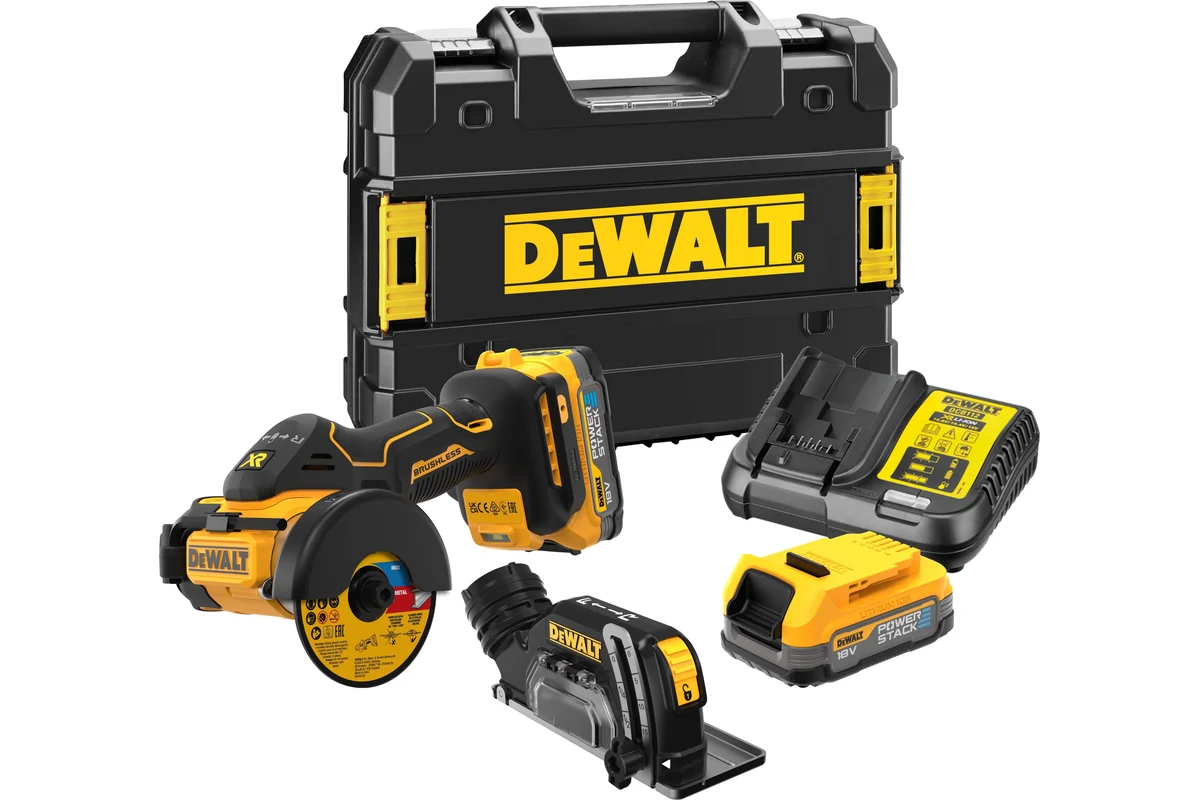 Аккумуляторная отрезная машина DeWalt DCS438E2T, с 2 АКБ PowerStack, ЗУ и кейсом TSTAK