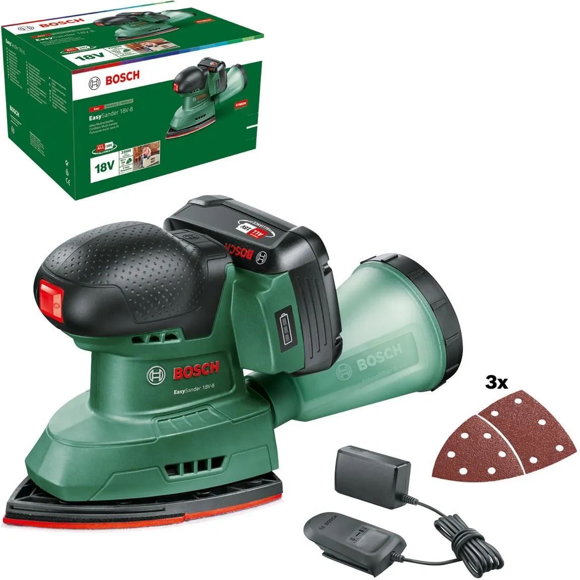 Аккумуляторная угловая шлифмашина Bosch EasySander 18V-8 (06033E3002)