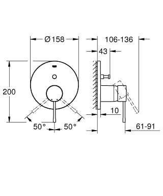 Смеситель для ванны Grohe Grohe Essence 24058BE1