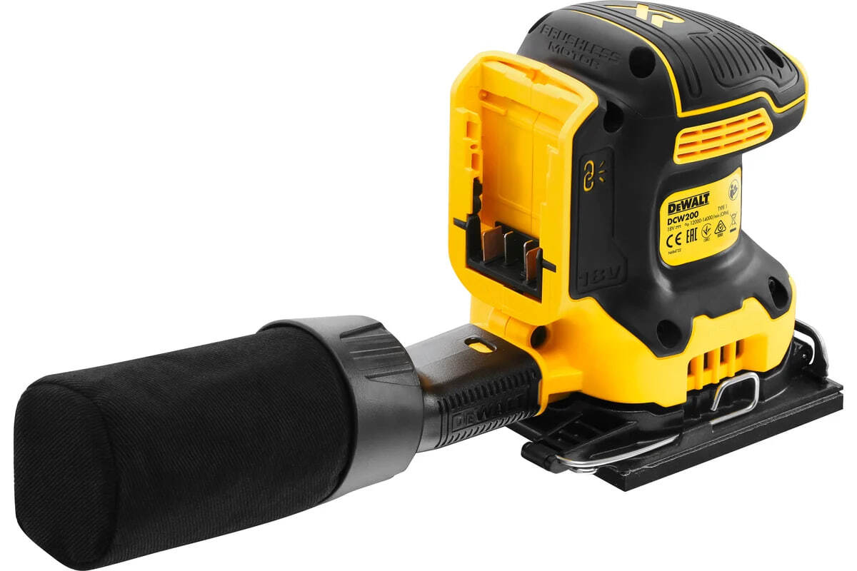 Аккумуляторная плоскошлифовальная машина DeWalt (DCW200NTXJ), без АКБ и ЗУ, в кейсе