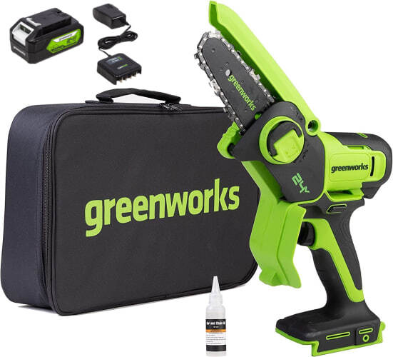 Пила Greenworks G24MCS10K2 (2 акб и зу)
