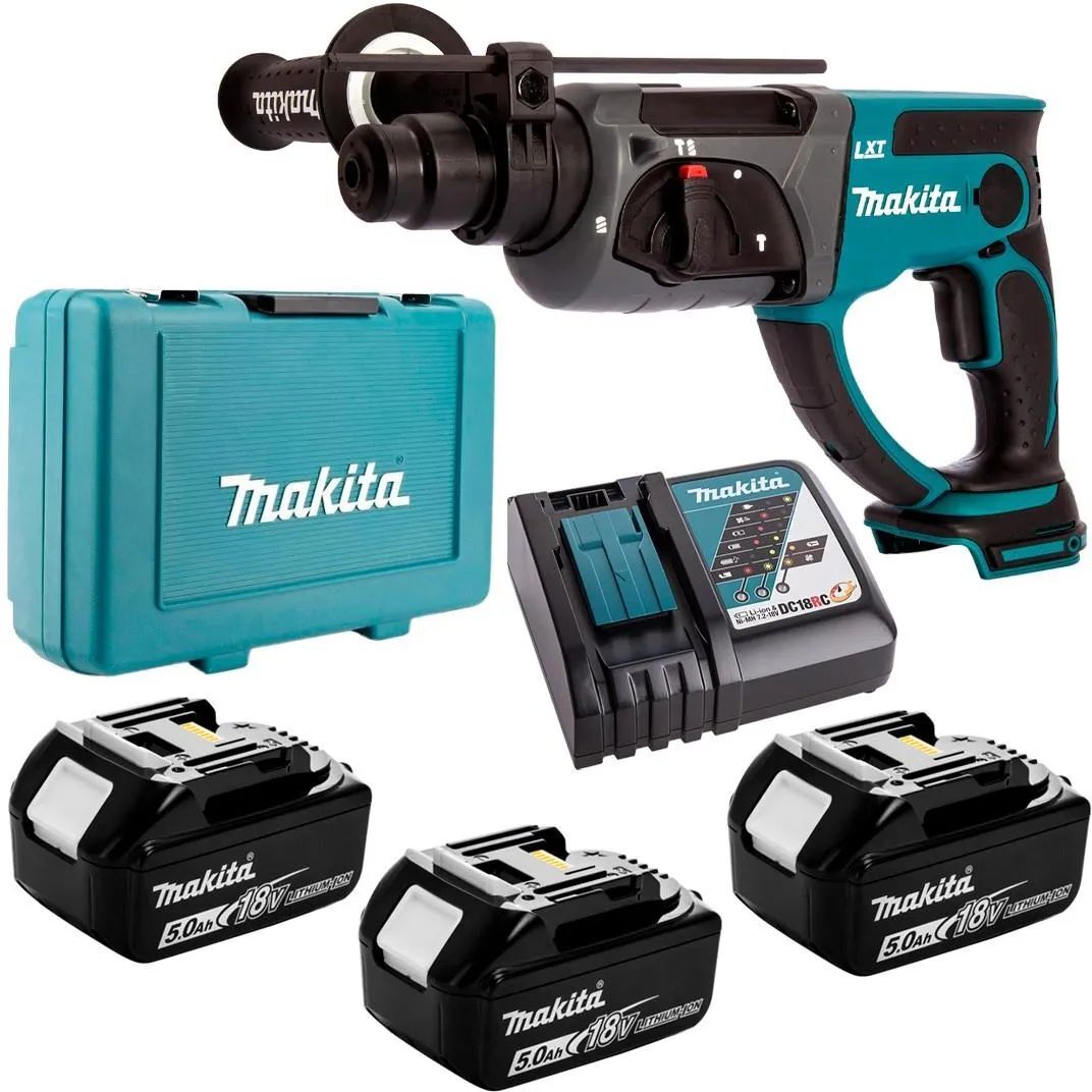 Перфоратор Makita DHR202RTE3 с 3 АКБ 5 ah и ЗУ