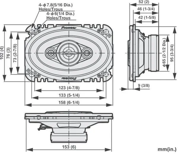 Автомобильные колонки PIONEER TS-A4671F 210 Вт