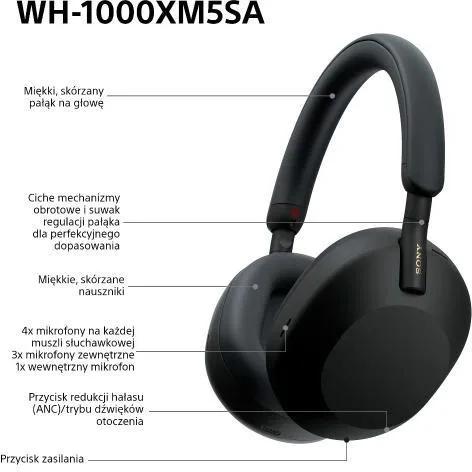 Наушники-вкладыши SONY WH-1000XM5SA ANC черные