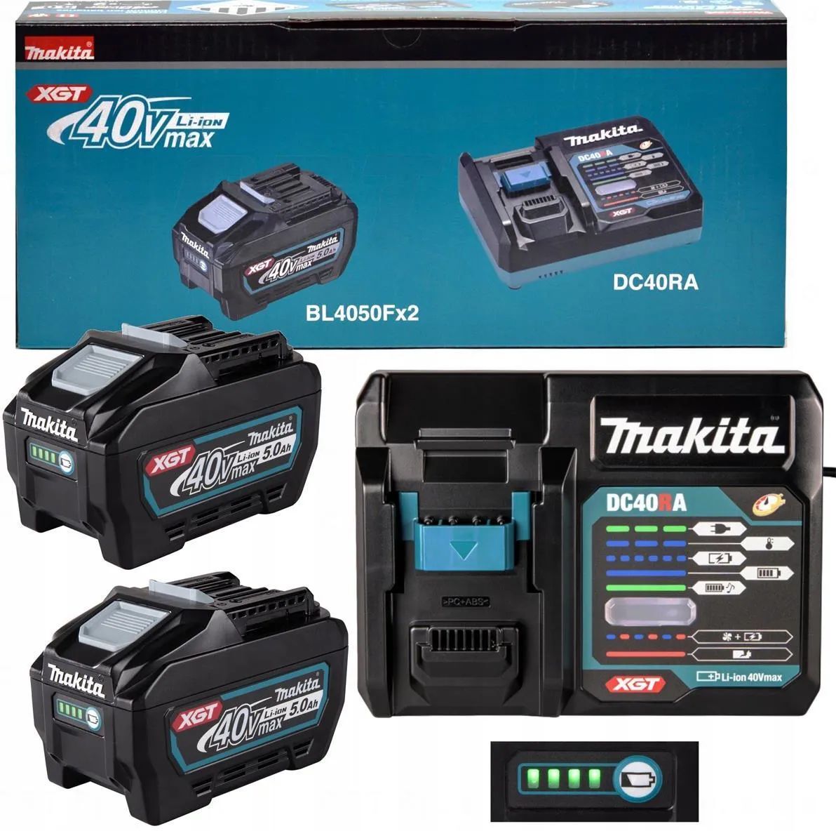 Набор питания Makita XGT 1911V6-0 40V с АКБ 2xBL4050F 5,0 Ah и ЗУ DC40RA