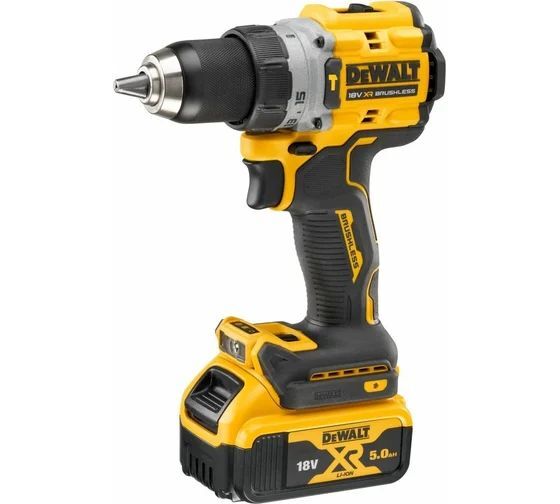 Аккумуляторная дрель-шуруповерт Dewalt 18V Li-Ion 2x5,0Ah XR, с 2 АКБ 5 Ач и ЗУ, в кейсе TSTAK (DCD805P2T-QW)