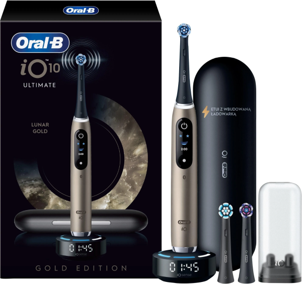 Электрическая зубная щётка Oral-B iO Series 10 Ultimate Lunar Gold, с дорожным футляром