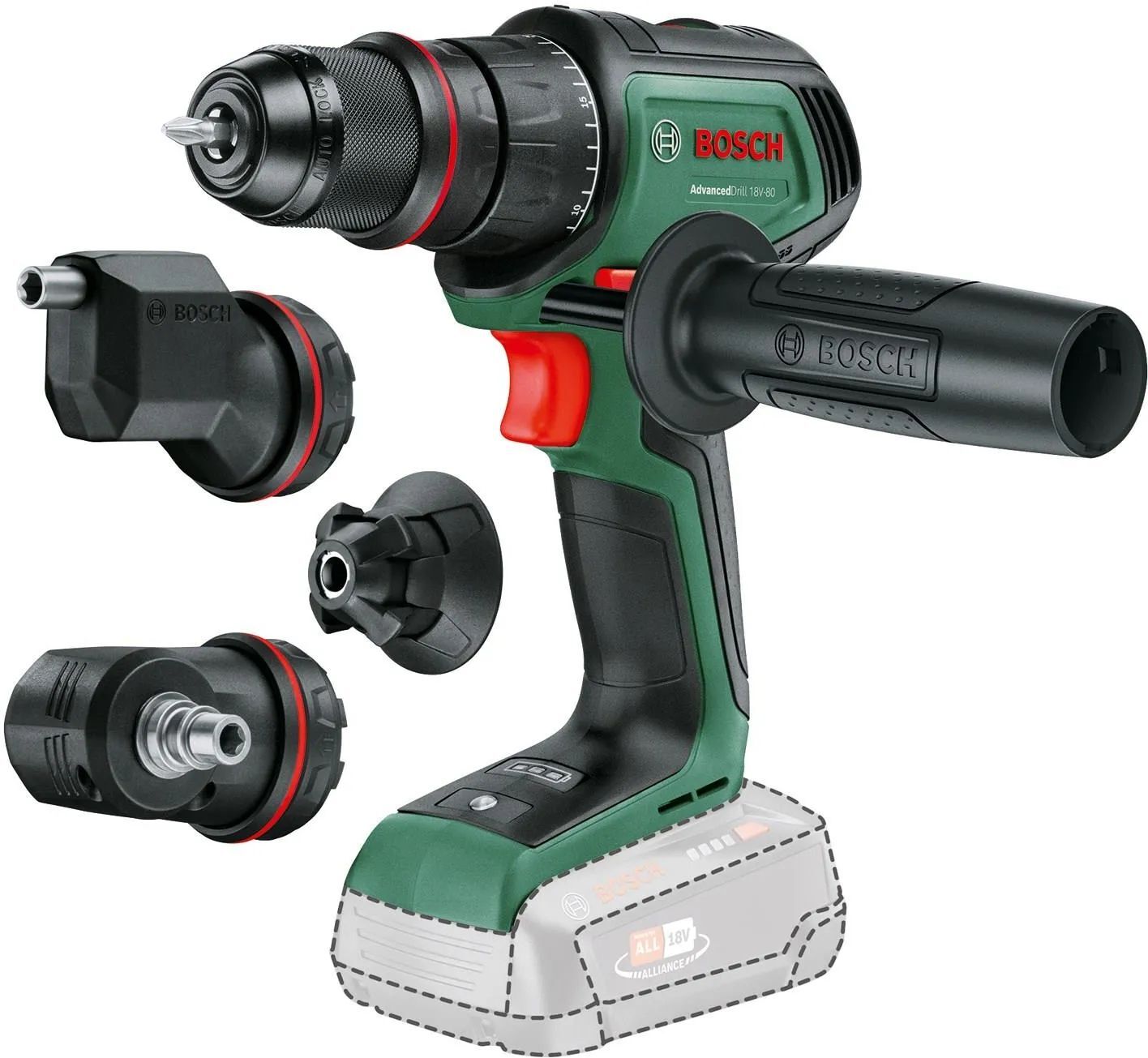 Аккумуляторная дрель-шуруповёрт Bosch AdvancedDrill 18V-80 QuickSnap (06039E2003)