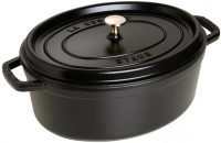 Чугунная овальная кастрюля Staub Cocotte Ø 33 см, чёрная 40509-322-0