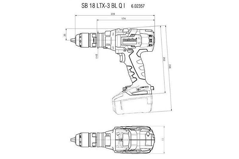 Перфоратор аккумуляторный Metabo SB 18 LTX-3 BL Q I