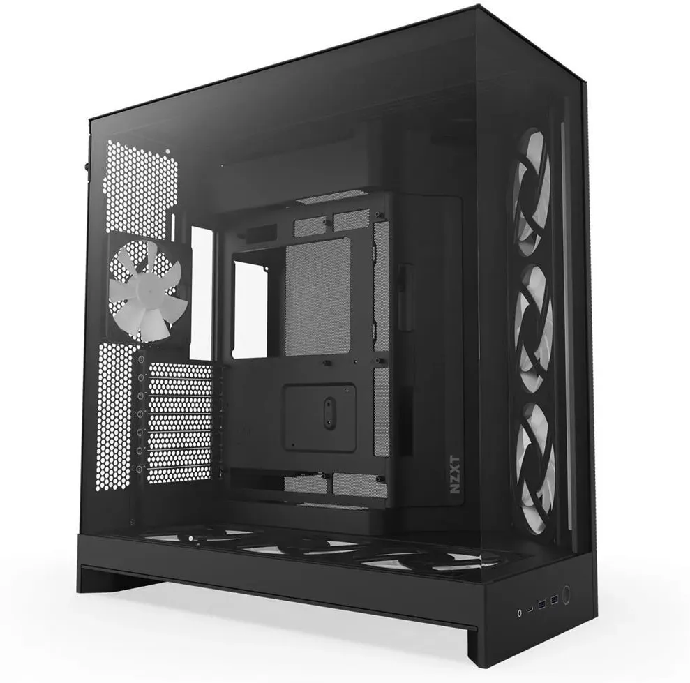 Корпус NZXT H9 Flow RGB+ (2025), Mid-Tower ATX, чёрный, 7 RGB-вентиляторов