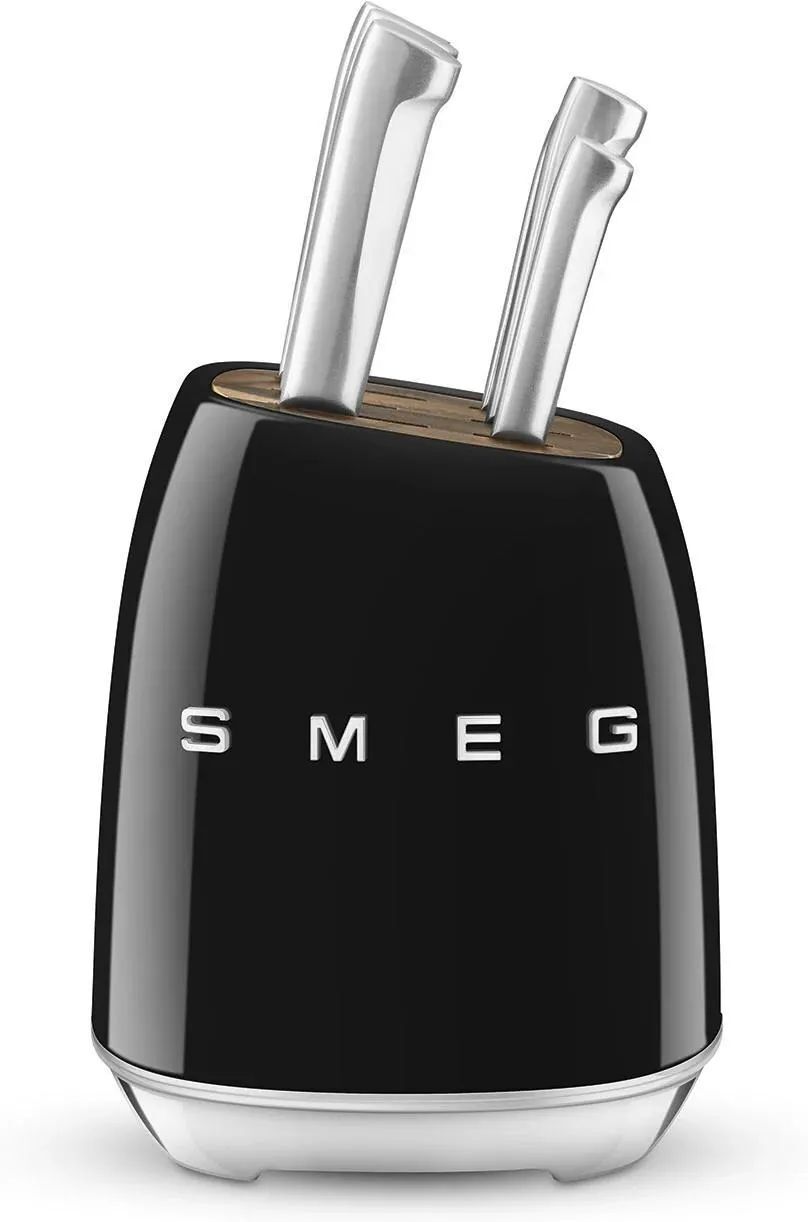 Блок с набором из 6 ножей Smeg 50's Style KBSF02BL чёрный