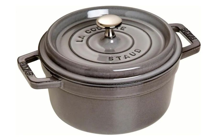 Чугунная круглая кастрюля Staub Cocotte 22 см, чёрная 405103920