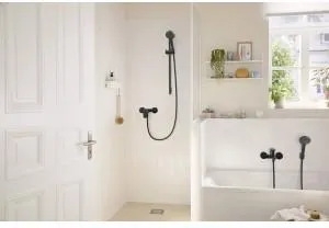 Смеситель для душа наружного монтажа Hansgrohe Rebris S, черный матовый 72643670