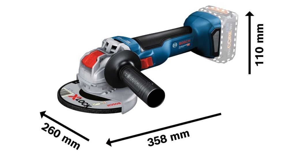 Аккумуляторная угловая шлифмашина Bosch GWX 18V-10 Professional (06017B0100; X-LOCK)