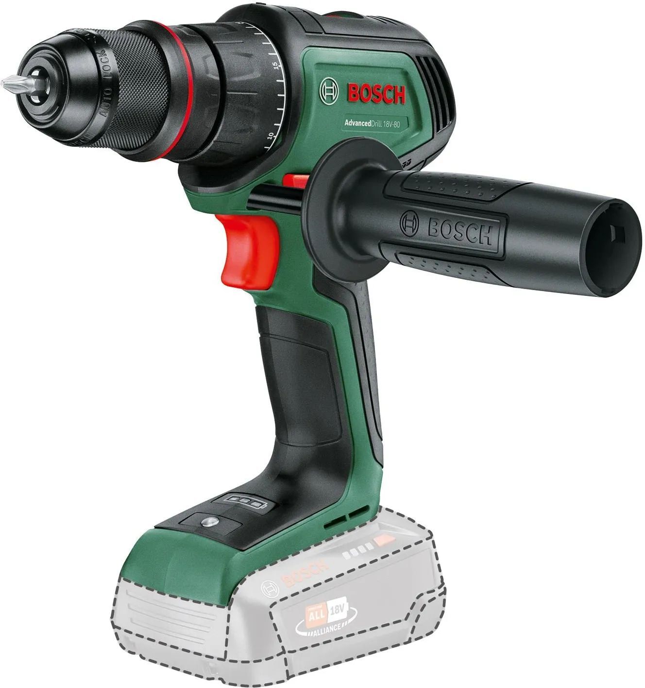 Аккумуляторная дрель-шуруповёрт Bosch AdvancedDrill 18V-80 QuickSnap (06039E2003)