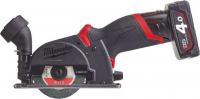 Аккумуляторная отрезная машина Milwaukee M12 FCOT-422X 12 В, 2×4,0 А·ч АКБ, ЗУ, кейс