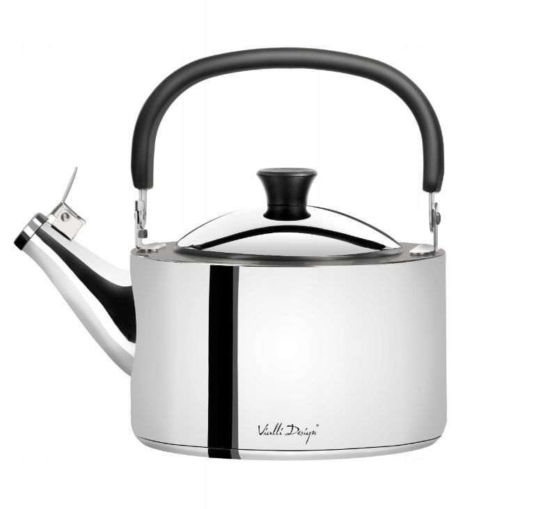 Чайник со свистком Vialli Design Diamante, полированная сталь, 1,5 л (27848)