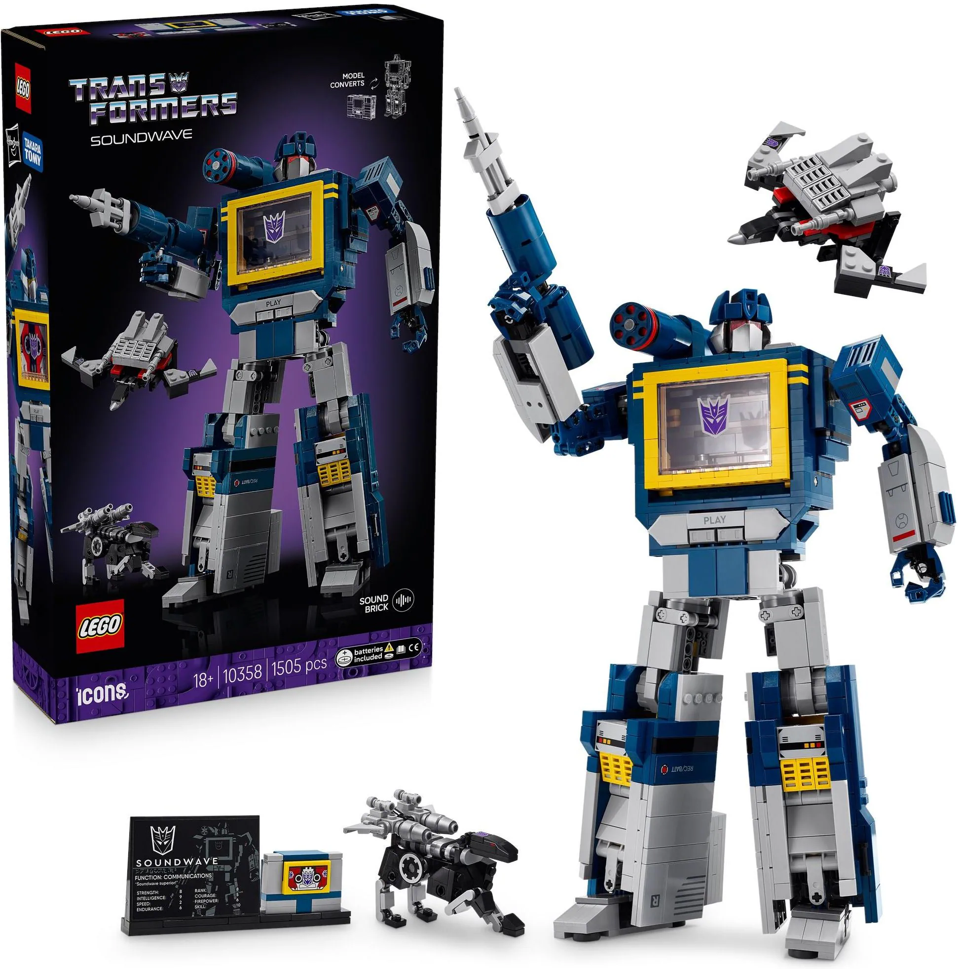 Конструктор LEGO Icons 10358 Трансформеры: Саундвейв