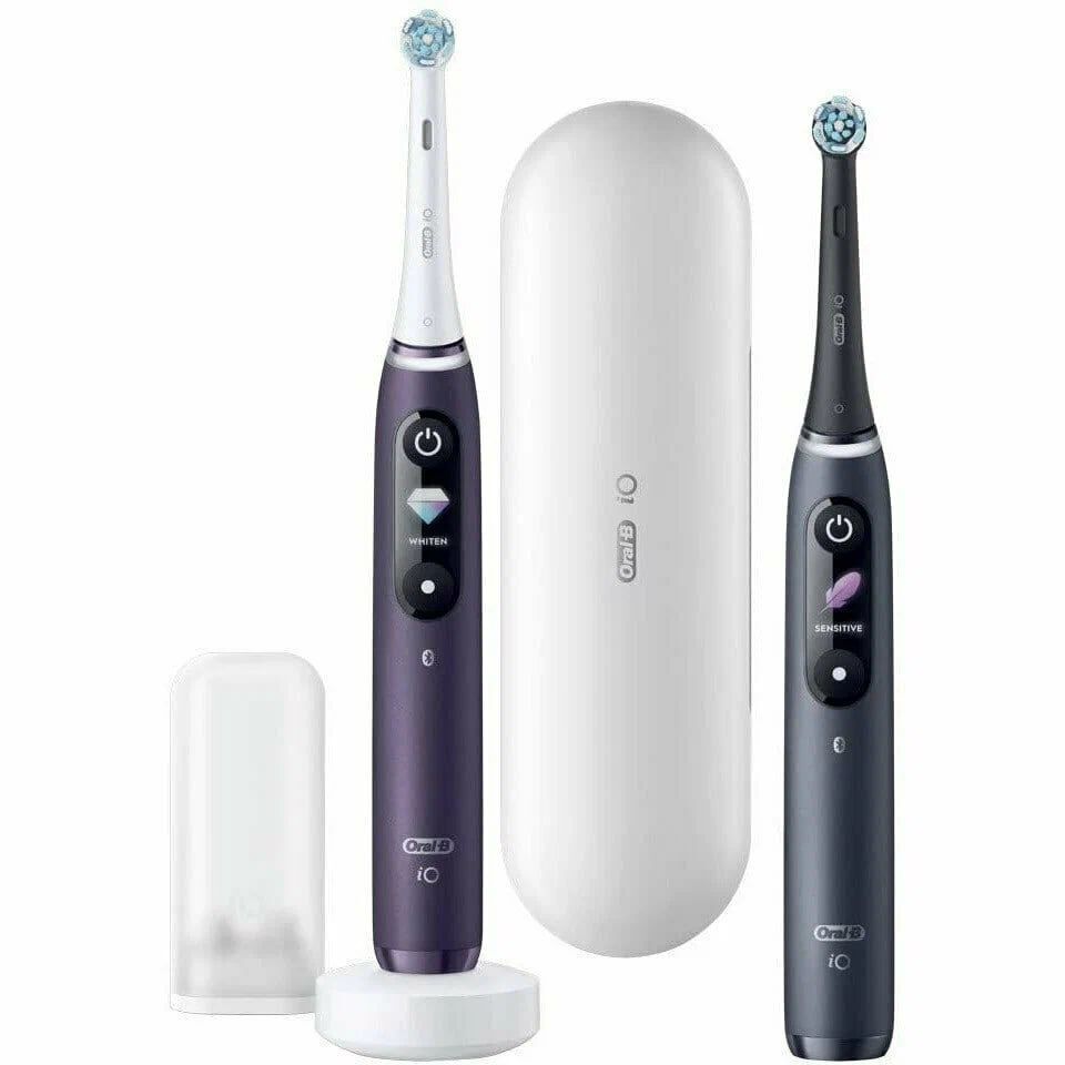 Электрическая зубная щетка Oral-B iO8 Duo, White Alabaster/Black Onyx