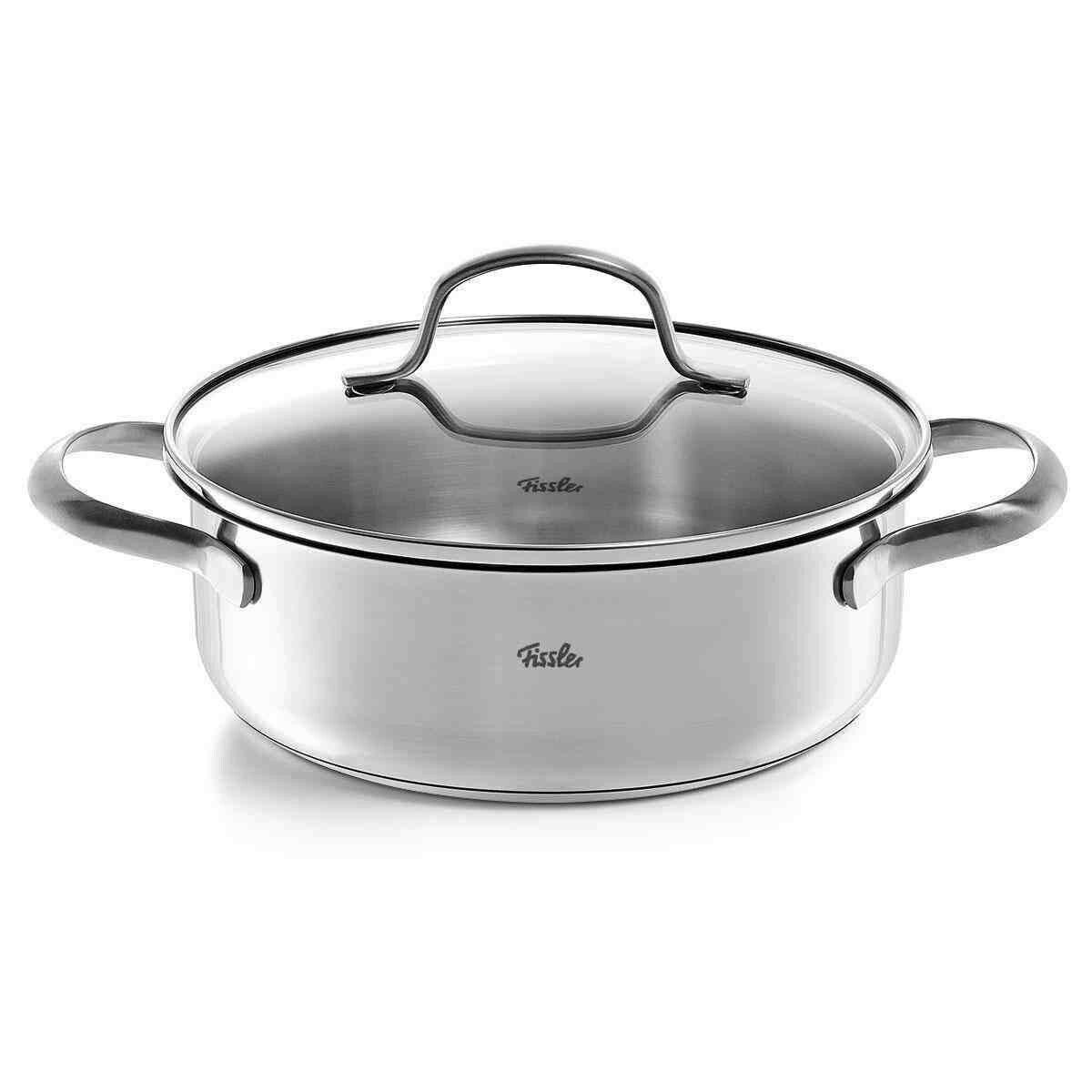 Стальная кастрюля со стеклянной крышкой Fissler 8.8 L (Fs3370138)