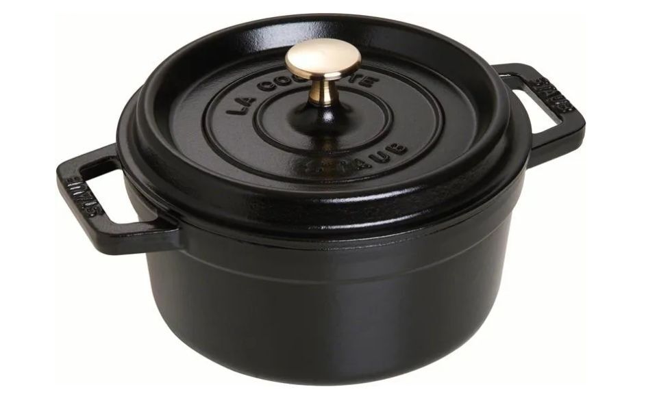 Чугунная круглая кастрюля Staub Cocotte 22 см, чёрная (40509-305-0)
