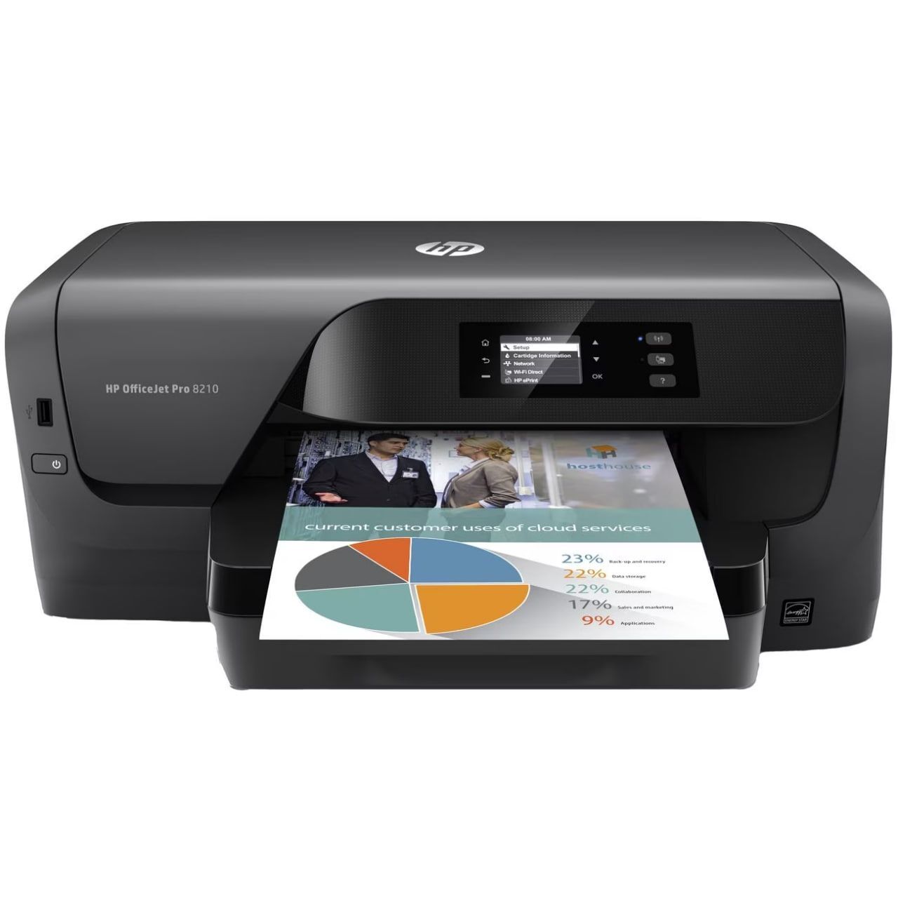 Принтер струйный HP OfficeJet Pro 8210, цветн., A4, черный
