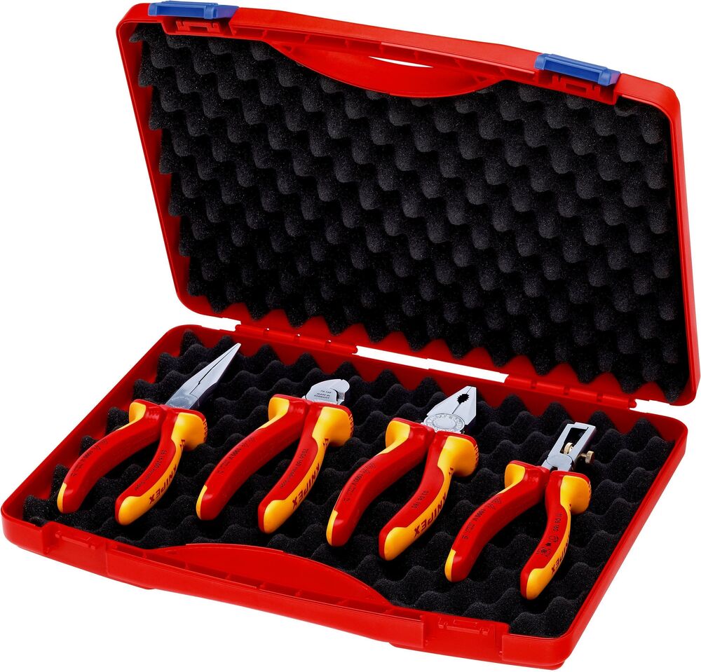 Набор шарнирно-губцевого инструмента Knipex 00 20 15, 4 предм., красный/желтый