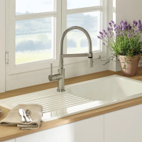 Смеситель кухонный Villeroy&Boch Steel Expert гибкий матовая нержавеющая сталь (929900LC)