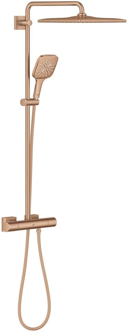Душевая стойка Grohe Rainshower SmartActive Cube 26837DL0, матовое розовое золото
