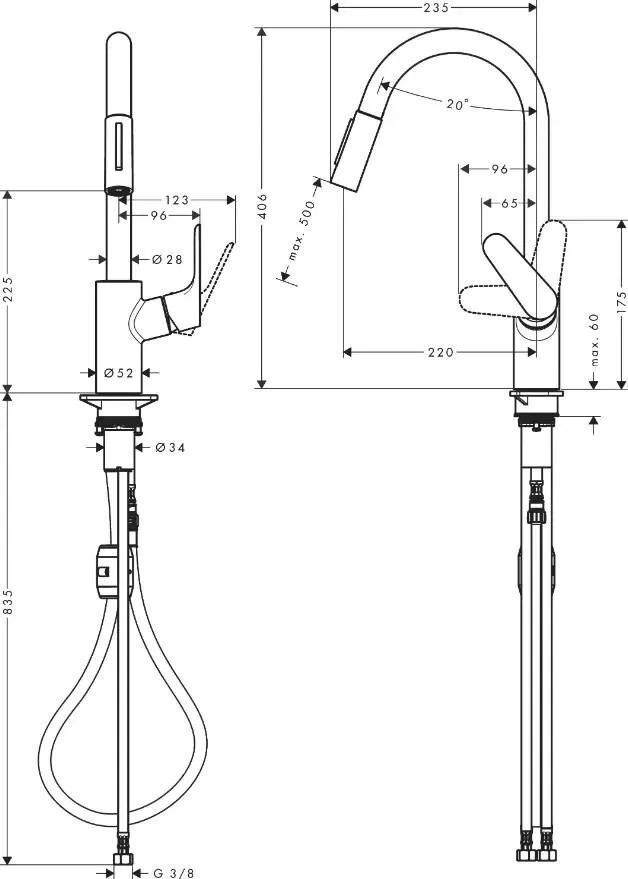 Смеситель для кухни Hansgrohe Focus Хром 31815000