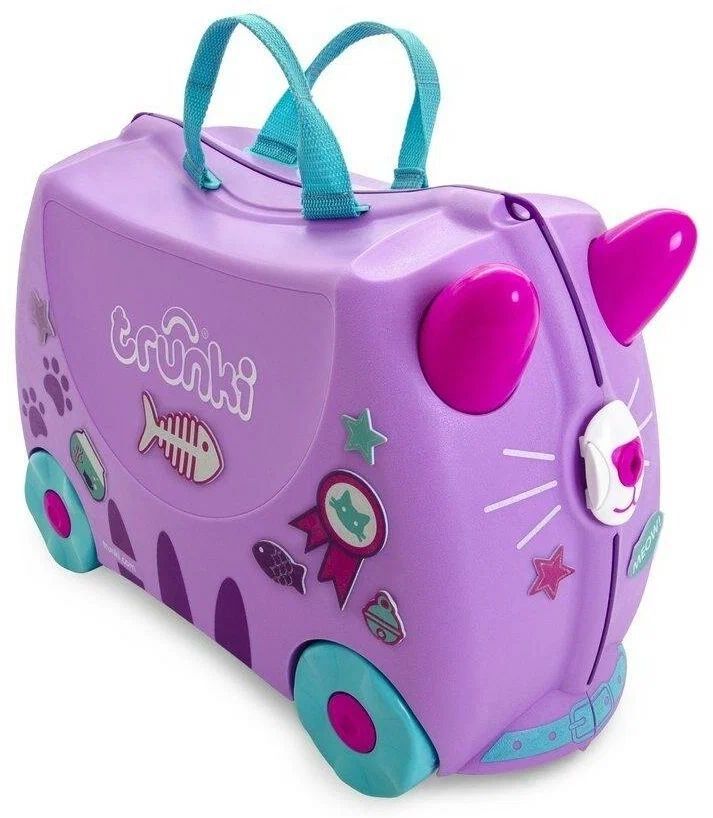 Чемодан-каталка trunki, ручная кладь, 46х31х21 см, 18 л, 1.7 кг, Кошка Кэсси