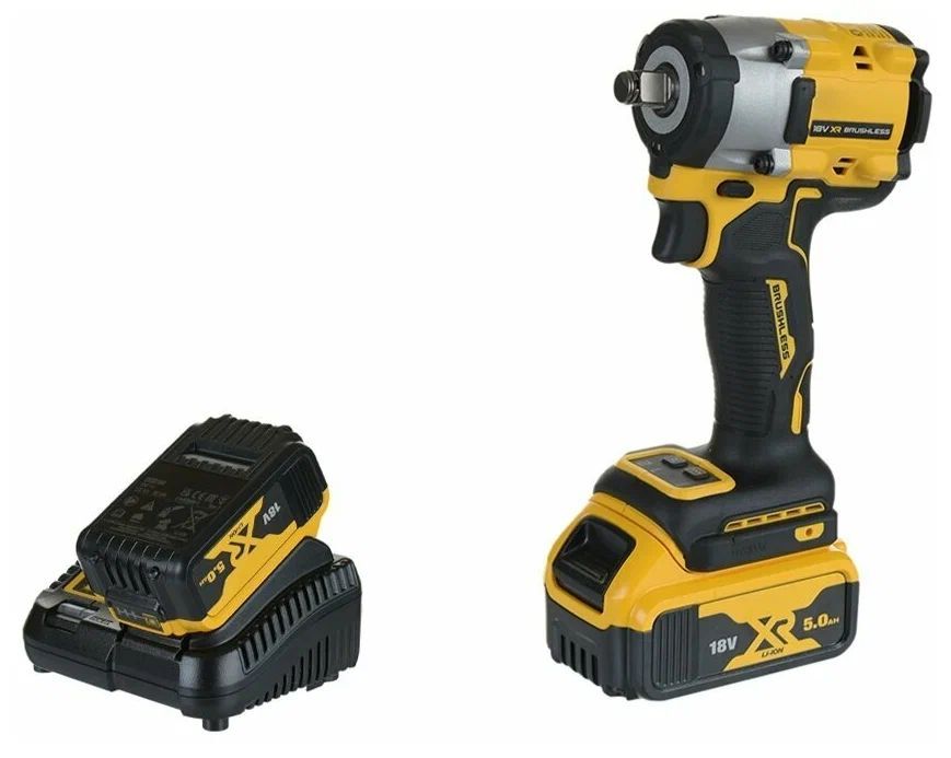 Аккумуляторный гайковерт DeWalt DCF921P2LRTQW с 2 АКБ 5 Ач и ЗУ, в кейсе