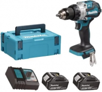 Аккумуляторная ударная дрель-шуруповёрт Makita DHP489RTJ 18 В, 2×5,0 А·ч АКБ, ЗУ, кейс Makpac