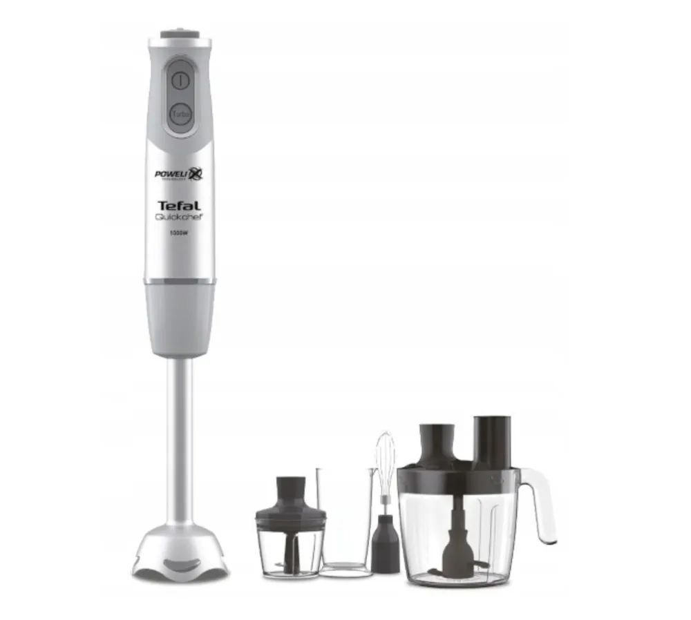Блендер погружной Tefal QuickChef 8в1 HB65LD38 1000 Вт серебристо-серый