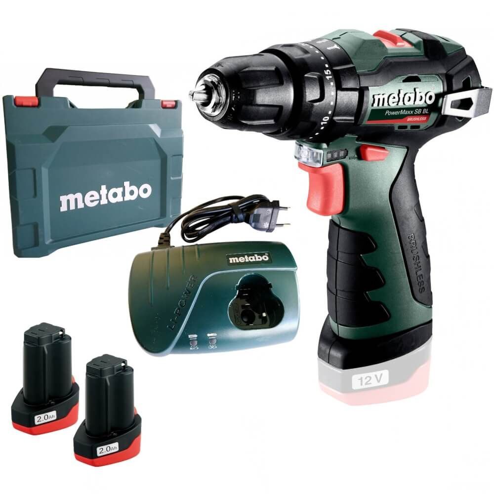 Шуруповерт ударный Metabo PowerMaxx SB BL (601784500) 12В, 2Х2,0АЧ, Кейс