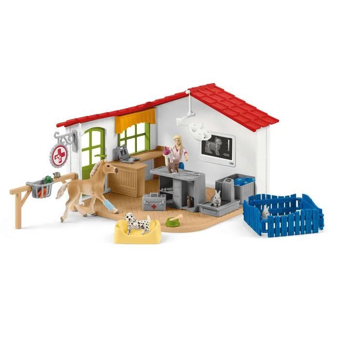 Игровой набор "Ветеринарная клиника с домашними животными" Schleich Farm World/ для детей от 3 лет/ Шляйх 42502