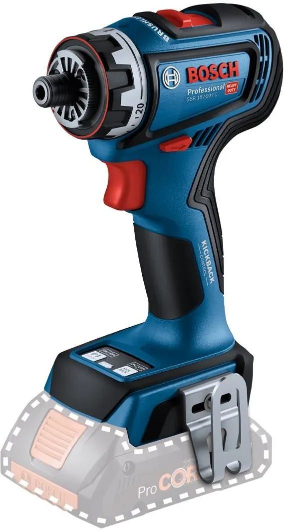 Аккумуляторный шуруповерт Bosch GSR 18V-90 FC Professional (06019K6202; FlexiClick, сменные насадки)