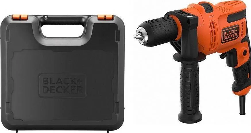 Ударная дрель электрическая Black&Decker BEH200K-QS кейс