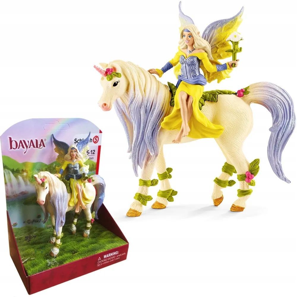 Фигурки Schleich Эльфийка Сера на цветочном единороге 70565, 2 шт.